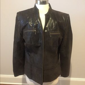 Leather Alfani zip up jacket